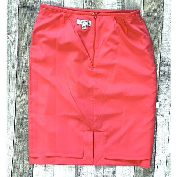 Tahari Tweed Straight Pencil Coral Pink Skirt 6P Colorful Petite Business - Picture 6 of 8